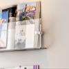 Clear Acrylic Brochure Holder 20'' Acrylic Brochure Holder Wall Mounted, Floating Bookshelf Magaine Rack,Adjustable Hanging Magazine Holder for Office, Waiting Room,Church,Coffee Shop,Home Display(Col view 4