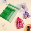 Crweety 50 Pcs 6x9 Inch Green Organza Gift Bags, Mesh Bags Drawstring Pouch for Easter Gifts Party Favor view 4
