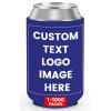 Custom Neoprene Can Cooler Sleeve 500 Pack Bulk Personalized Insulated Drink Holder for 12 Oz Cans and Bottles Wedding Bridal Shower Beach Decorations Birthday Party Favors, Navy Blue view 1