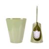 UINGBPXT Toilet Brush Bathroom Floor Standing Toilet Brush with Trash can Set Toilet Brush and Holder Plastic Toilet Bowl Brush Space Saving for Storage Reusable, Green view 1