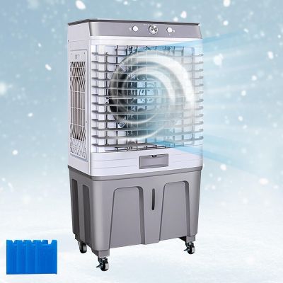 Water Cooler Fan 3-in-1 Evaporative Air Cooler, Air Cooler Cooling Fan with 3 Speeds, 4 Ice Crystal Boxes & 60L Water Tank, 120Oscillation