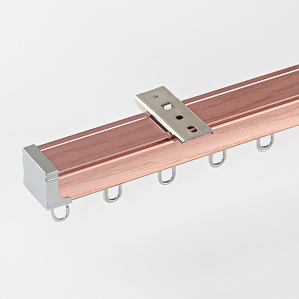 Heavy Duty Curtain Track Rail 50-600cm Curtain Single Tracks Aluminum Ceiling Track for Curtains, Room Divider, Sliding Drop Curtain Rail System for Rv, Hospital, Curtain Monorail(Purple gold,320cm(10