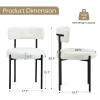 AVAWING White Boucle Dining Chairs Set of 6, Modern Kitchen Chairs with Black Metal Legs and Curved Backrest, Round Dining Room Chairs for Dining Room and Kitchen view 2
