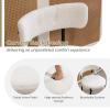 AVAWING White Boucle Dining Chairs Set of 6, Modern Kitchen Chairs with Black Metal Legs and Curved Backrest, Round Dining Room Chairs for Dining Room and Kitchen view 4