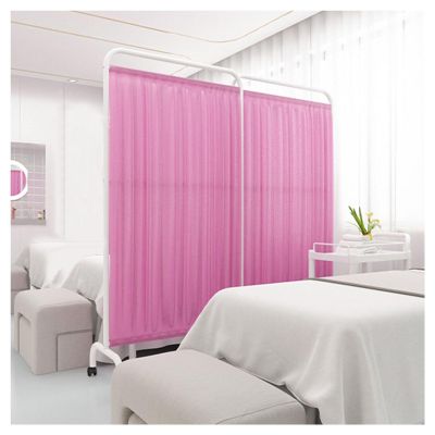 BXKCFYBSQ Mobile Medical Privacy Screen Room Partition, Ward/Beauty Salon/Health Center Standing Door Partition, 180 Cm High Foldable Iron Frame, Blue Nylon Silk Fabric(Color:Pink,Size:5-Panel)