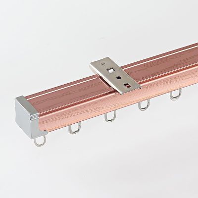 Heavy Duty Curtain Track Rail 50-600cm Curtain Single Tracks Aluminum Ceiling Track for Curtains, Room Divider, Sliding Drop Curtain Rail System for Rv, Hospital, Curtain Monorail(Purple gold,600cm(19