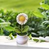 LAFANDE Crochet Flowers Potted, Knitted Plants Flower Potted, Cute Knitted Flower Ornament, Handmade Car Crochet Center Console Decoration, Desk Flowers Plant Decor view 2