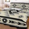 LEOKOTI Twin XL Quilt Sets with 2 Pillow Shams, Beige Black Southwest Lightweight Summer Quilts Twin XL Size, Western Geometric Abstract Ethnic Bedspreads Coverlet Bedding Set 3 Pieces for All Seasons view 2