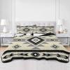 LEOKOTI Twin XL Quilt Sets with 2 Pillow Shams, Beige Black Southwest Lightweight Summer Quilts Twin XL Size, Western Geometric Abstract Ethnic Bedspreads Coverlet Bedding Set 3 Pieces for All Seasons view 4
