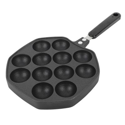 Cyrank Takoyaki Pan, Aluminum Alloy 12 Cavities Nonstick Takoyaki Grill Pan Octopus Ball Maker Alloy Takoyaki Griddle for Poffertjes Pancake Balls, Thai Kanom Krok