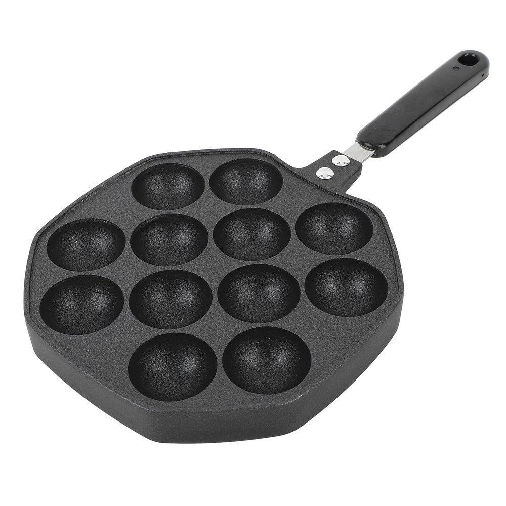 Cyrank Takoyaki Pan, Aluminum Alloy 12 Cavities Nonstick Takoyaki Grill Pan Octopus Ball Maker Alloy Takoyaki Griddle for Poffertjes Pancake Balls, Thai Kanom Krok