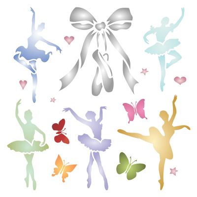 Ballet Stencil, 6.5 x 6.5 inch - Scrapbooking Art Decor Painting Template