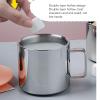 Travel Camping Mug, 304 Stainless Steel Double Wall Insulated Anti Scald Thickened Coffee Mug, Double Layer Anti Scald Coffee Tea Water Cup with Handle for Drinking Water(S Size 250ml) view 4