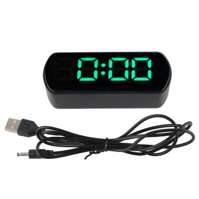 Digital Alarm Clock, LED Display Alarm Clock Large Numbers Display with Snooze and Temp Display Adults USB Charger Electronic Desktop Clock for Kids, Teens Green Number