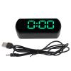 Digital Alarm Clock, LED Display Alarm Clock Large Numbers Display with Snooze and Temp Display Adults USB Charger Electronic Desktop Clock for Kids, Teens Green Number view 1