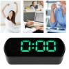 Digital Alarm Clock, LED Display Alarm Clock Large Numbers Display with Snooze and Temp Display Adults USB Charger Electronic Desktop Clock for Kids, Teens Green Number view 4