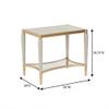 Michael Amini St. Charles Dove Gray End Table Solid and Manufactured Wood Poplar Solids Construction Single Piece Durable Design for Living Room and Bedroom Use view 3