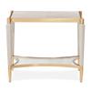 Michael Amini St. Charles Dove Gray End Table Solid and Manufactured Wood Poplar Solids Construction Single Piece Durable Design for Living Room and Bedroom Use view 4