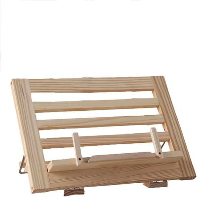 Bookcase Wooden Frame Reading Shelf Reading Book Shelf Flat Shelf Student Shelf Recipe Durable (Color: Wood)