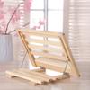 Bookcase Wooden Frame Reading Shelf Reading Book Shelf Flat Shelf Student Shelf Recipe Durable (Color: Wood) view 2