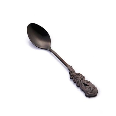 SABALON Spoons Soup Spoons Dessert Spoons Lange Handgreep Mini Roestvrij Staal Rose Koffie Lepel Roer Lepel Theelepeltje Kleine Ice Cream Dessert Lepels Serving Spoons(Color:E), 1 pcs