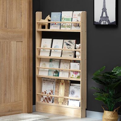 Kids Bookcase, Kids Bookshelf, Wall Bookshelf for Kids, Kids Book Storage, Nursery Bookcase, Narrow-Slit Storage Rack, Floor-Standing Bookcase Shelf Storage Rack, for Bedroom, Study(Size:60cm/23.6")