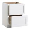 CozyHommie Shaker Style Solid Wood Frame RTA Drawer Cabinet with 2 Drawers  Versatile Kitchen Base Cabinet, Standalone or Modular Design (White, 36" Width x 24" Depth x 34 1/2" Height) view 1