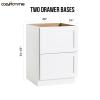 CozyHommie Shaker Style Solid Wood Frame RTA Drawer Cabinet with 2 Drawers  Versatile Kitchen Base Cabinet, Standalone or Modular Design (White, 36" Width x 24" Depth x 34 1/2" Height) view 3