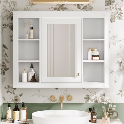Merax Bathroom Medicine Cabinet with Mirror, 35" x 28"