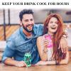 Custom Slim Can Cooler Sleeve Neoprene Can Cooler Bulk Personalized Aquamarine Collapsible Insulated Drink Holder for Anniversary Wedding Birthday Gifts Party Favors(150 Pack) view 4