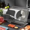 200w Electric Foldable Meat Slicer - 1-15mm Adjustable Thickness/Easy To Clean/Storage | Meat/Cheese Slicer For Bbq, Hot Pot,Shabu - Child Lock Protection/Detachable Carrying Platform,Silver view 2