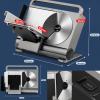 200w Electric Foldable Meat Slicer - 1-15mm Adjustable Thickness/Easy To Clean/Storage | Meat/Cheese Slicer For Bbq, Hot Pot,Shabu - Child Lock Protection/Detachable Carrying Platform,Silver view 4