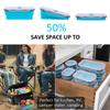 Collapsible Food Storage Containers with Lids 20 Pack(81oz/58oz Extra Large Included), 12 Rectangular+8 Round, Annaklin Silicone Collapsible Food Containers Sets Microwave Freezer Dishwasher Safe Blue view 4