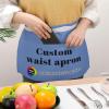 Cbvxjkl Custom Server Aprons with 3 Pockets,Waterproof Waitress Waiter Waist Unisex Apron for Kitchen Cooking HouseworkCarolina Blue view 3