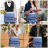 Cbvxjkl Custom Server Aprons with 3 Pockets,Waterproof Waitress Waiter Waist Unisex Apron for Kitchen Cooking HouseworkCarolina Blue view 4