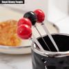 6 Piece Creative Ceramic Container Stainless Steel Fruit Coffee Spoon and Fork Set Light Luxury Dessert Cake Spoon and Fork Fruit Stick Set (White jar mix +6 forks) view 3
