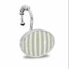 Stripes Shower Curtain Hooks, Sage Green and White Stripes 12PCS Shower Curtain Hooks Rings for Bathroom Stainless Steel Rust Resistant Shower Curtain Hangers view 1