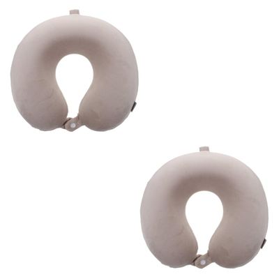 Amosfun 2pcs Portable Neck Pillow Memory Foam for Travel Neck Pain Relief Elevate Sleeping Cervical