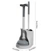 Deluxe Toilet Brush with Toilet Plunger Modern Compact Toilet Cleaning Brush Long Flexible Bristles Strong Cleaning Power Suitable for Bathroom Cleaning view 3