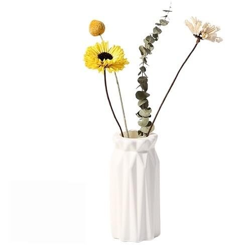 RENEESME Vase Home Ins Nordic Plastic Vase Living Room Fall-Resistant Simulation Vase Ornaments Creative Simple Small Fresh Vase Flower Vases Decorative(Size:C)