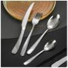 18/8 stainless steel flatware set for 8, tableware set handle France style cutlery set with knife, fork, spoon, steak knife in Diamond texture pattern, perfect as a housewarming gift view 2