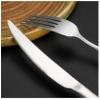 18/8 stainless steel flatware set for 8, tableware set handle France style cutlery set with knife, fork, spoon, steak knife in Diamond texture pattern, perfect as a housewarming gift view 4