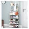 Generic Garment Rail Shoe Bench Coat Stand Rack Hanger Coat Rack Stand,Metal Coat Rack Stand With Removable 16 Hooks 5-Tier Shelves,For Hall, Bathroom, Entryw, 60*28*175cm, White view 1