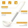 LIANYU 15 Pcs Cooking Kitchen Utensils Set with Holder, Silicone Kitchen Gadgets with Stainless Steel Handle, Heat Resistant Spatula Tools, Brush Spoon Tong Whisk Ladle Turner for Cookware, White view 3