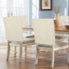 Anzona Cream Beige Chair Back Covers for Dining Room, Farmhouse Solid Cream Color Linen Polyester Back Chair Protector, Rustic Modern Art 8 Pcs Scratchproof Chair Back Cover for Party, 20 x 19 Inches view 1