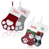 Ulico Personalized Christmas Stocking for Dogs Cats, Large Custom Embroidered Name Pet Paw or Bone Shape Stockings,Xmas Decorations Fireplace Hanging Stockings Family Holiday Dog Cat1 pcs view 1