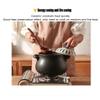 Ceramic Stockpot Korean Premium Ceramic Black Casserole Clay Pot with Lid,For Cooking Hot Pot Dolsot Bibimbap and Soup Heat Resistant Ceramic Pot,4.5l(Color:4.5l) view 2