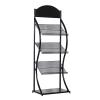 JIXINYU Newspaper Racks Metal Magazine Holder Rack, 3 Pocket Brochure Display Stand, Waiting Room/Reception Area/Bank Hall Posters Organizer Rack, Easy Assembly (Black) (Black) view 1