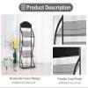 JIXINYU Newspaper Racks Metal Magazine Holder Rack, 3 Pocket Brochure Display Stand, Waiting Room/Reception Area/Bank Hall Posters Organizer Rack, Easy Assembly (Black) (Black) view 3