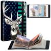 BPQOJB Small Photo Album 4x6 inch 120 Pockets Photos Pu Leather Cover Photo Albums With Elastic Band Design Cute Photo Album For Family Wedding Anniversary Travel - Green Flag Deer view 1